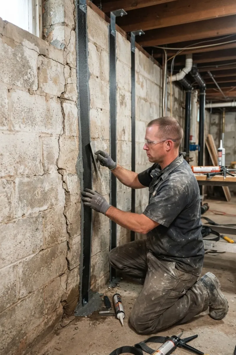 Basement Foundation Bowing Wall Repairs in New Jersey